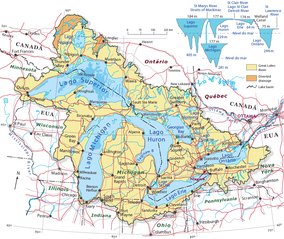 Mapa Grandes Lagos