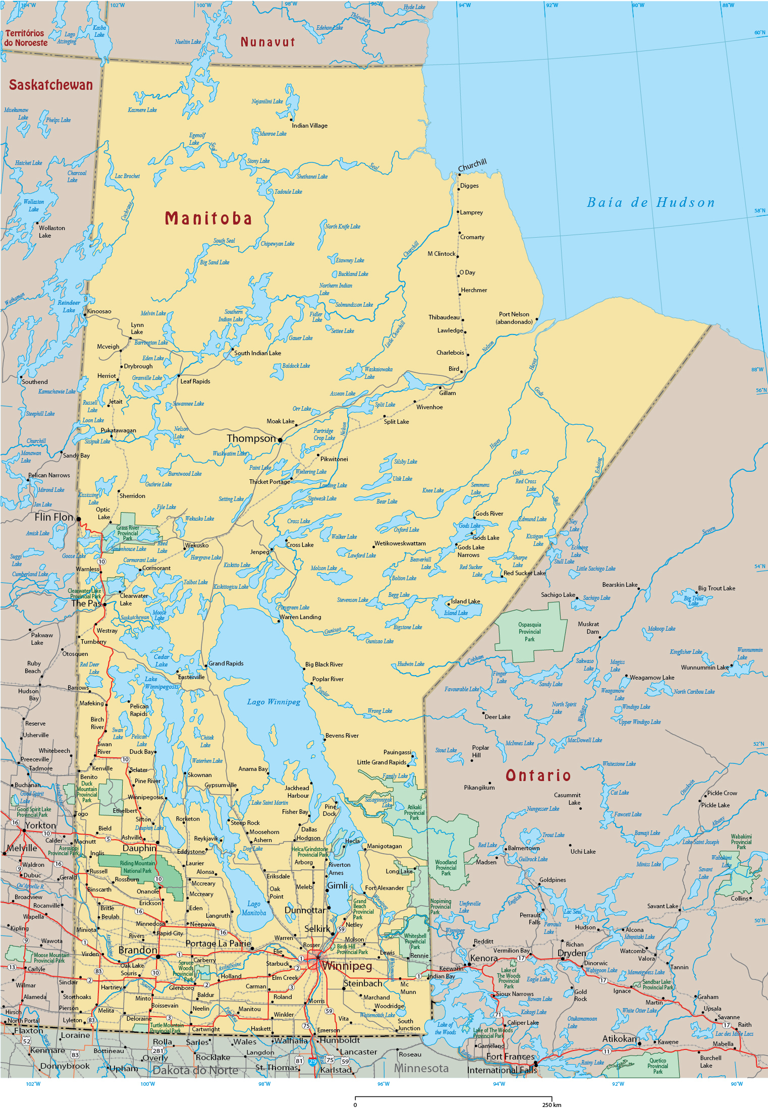 Mapa Manitoba