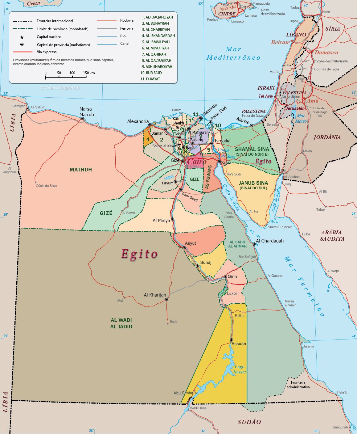 Mapa Político Egito
