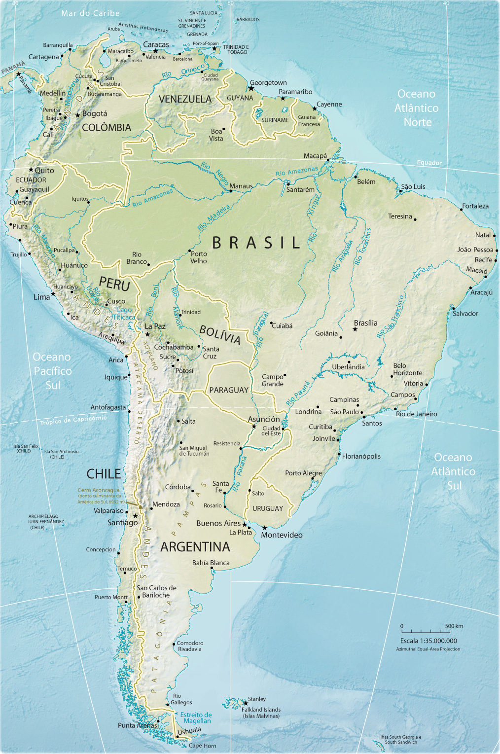 Mapa América do Sul