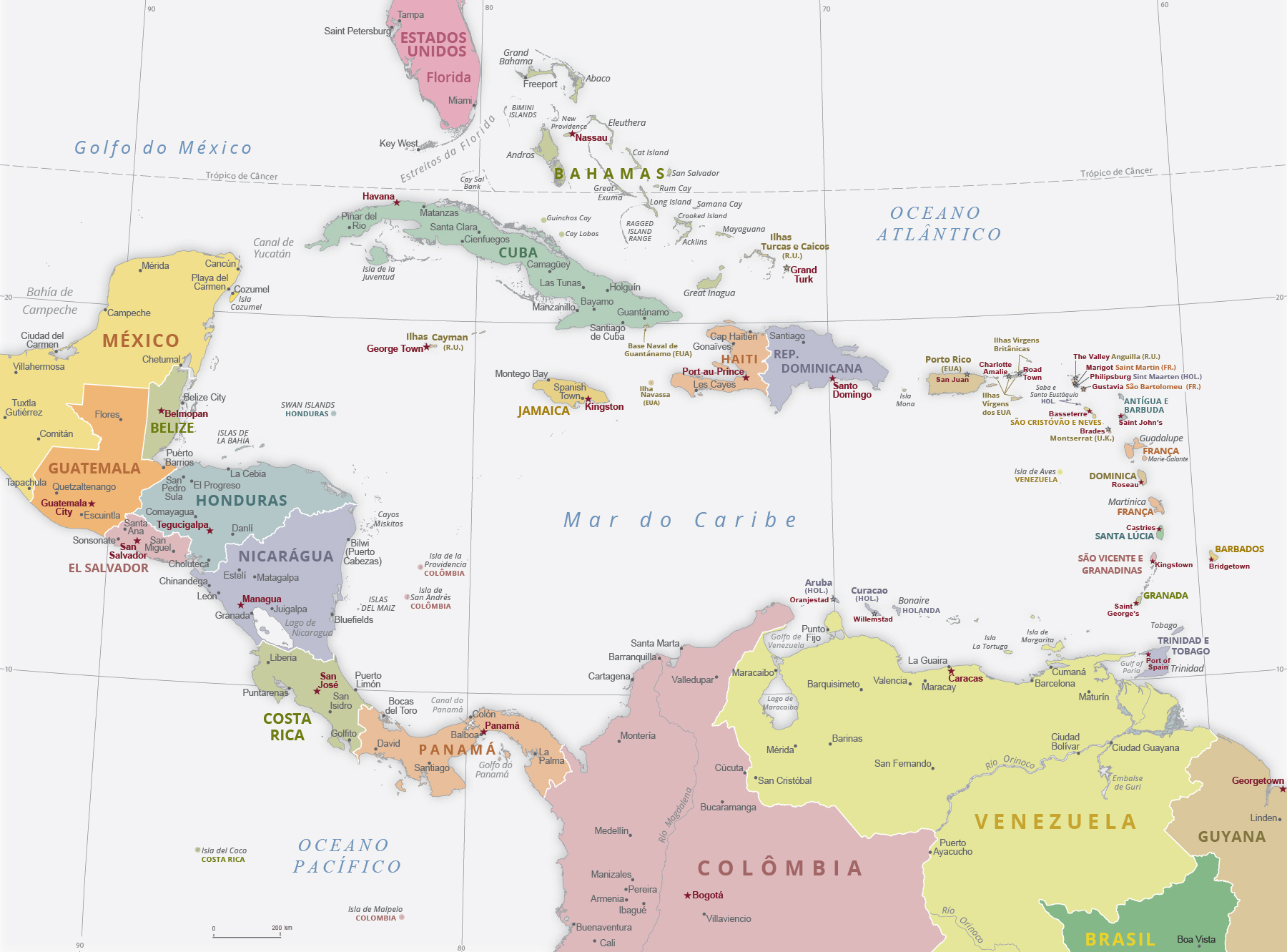 Mapa Antilhas