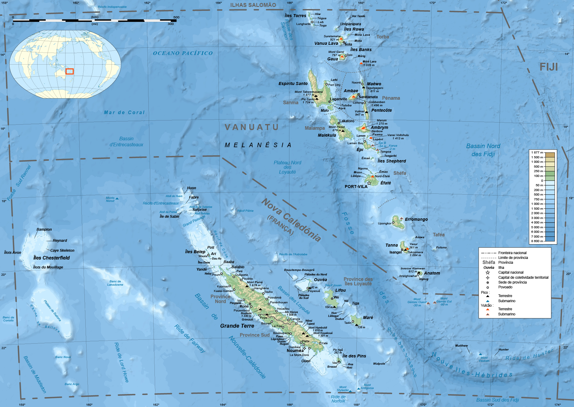 Mapa Nova Caledonia