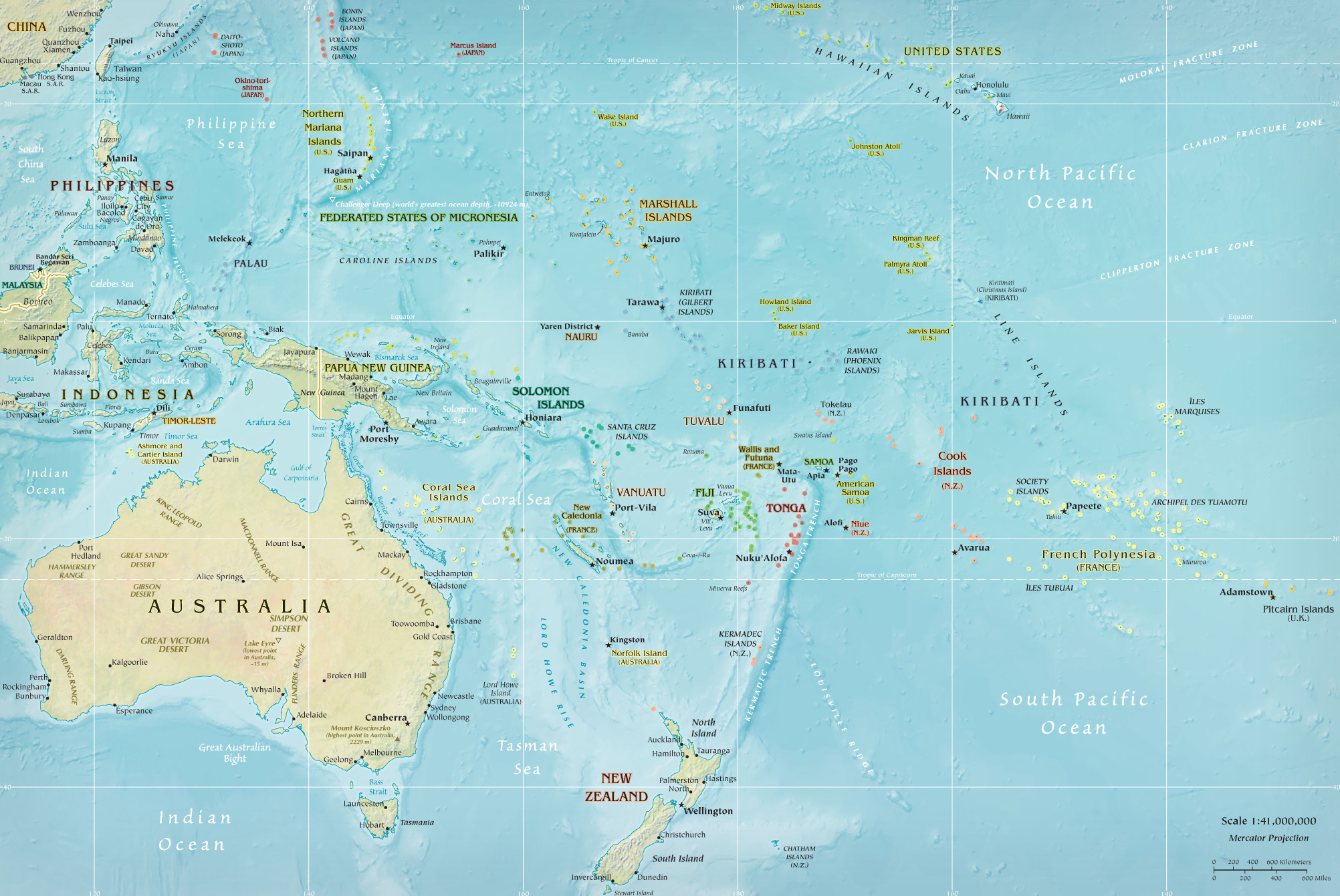 Oceania mapa