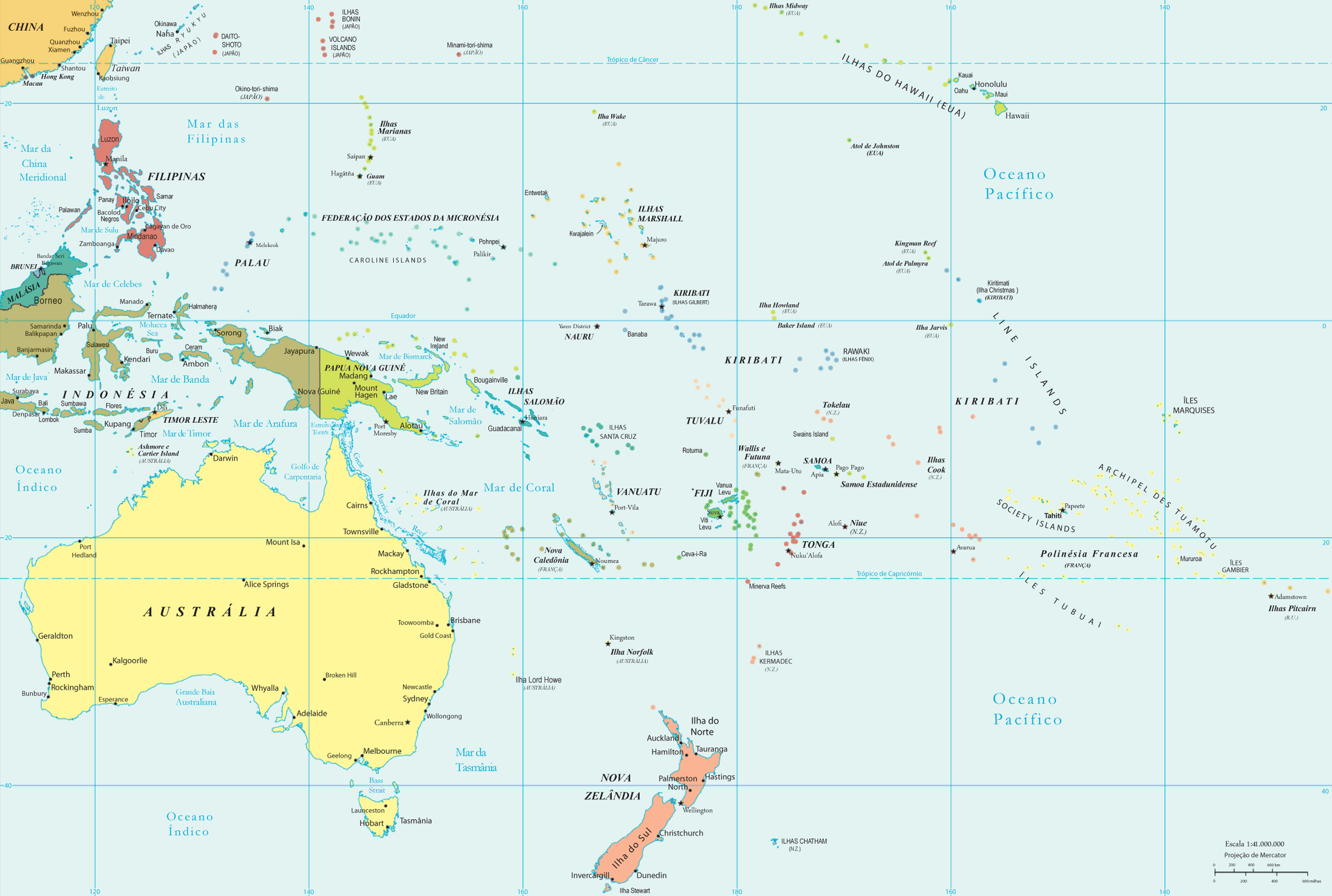 Mapa Político Oceania